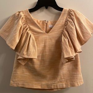 ASOS Ruffle Sleeve Mid/Crop Blouse